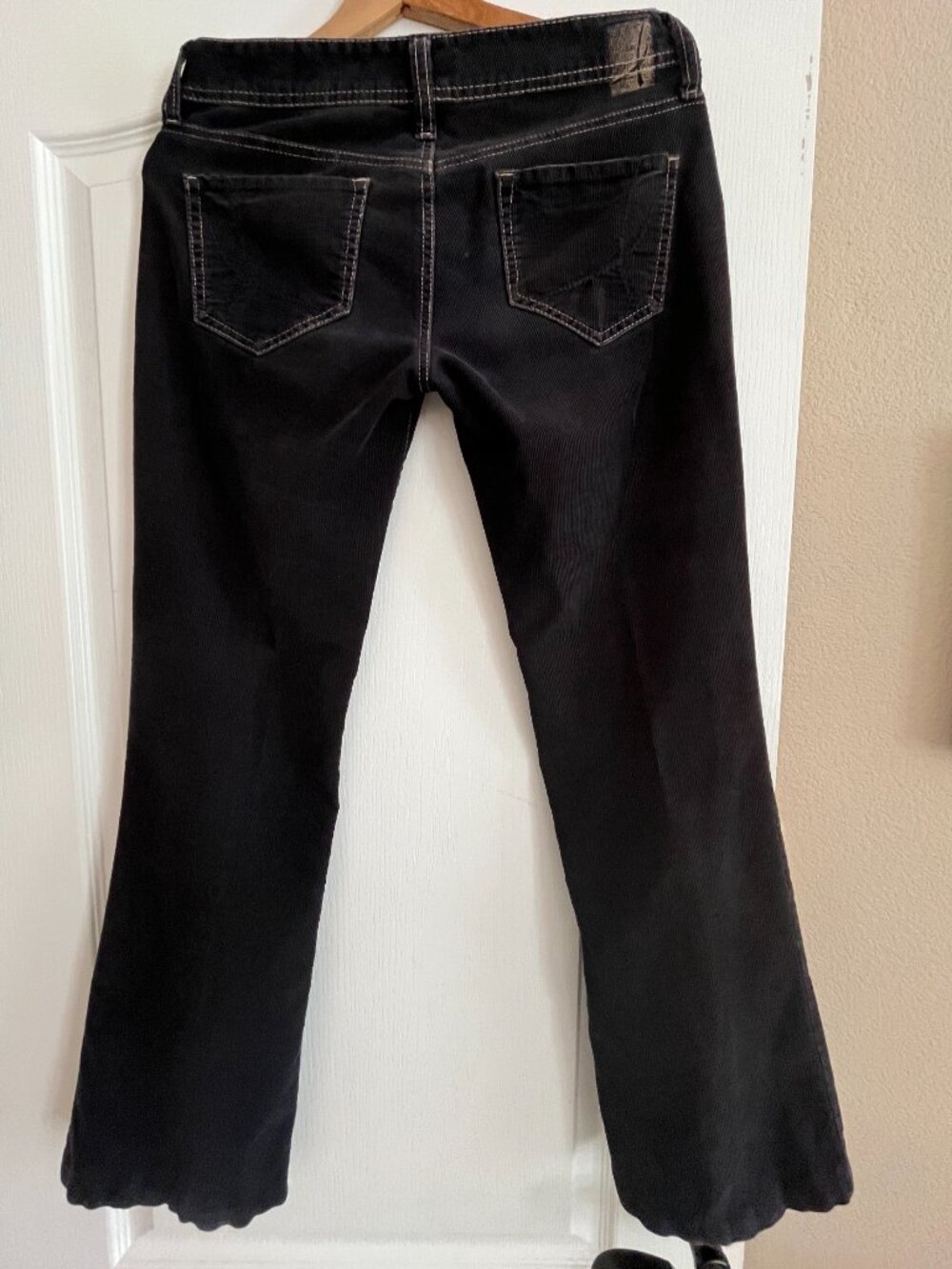 !it "Hottie" Corduroy Pants Womens 26R Deep Navy Blue Flare Low Rise Y2K - Picture 4 of 8